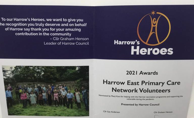 A huge congratulations to the Harrow East Primary Care Network volunteers for their Harrow’s Heroes nomination 

Their endless and selfless support of the local Covid-19 vaccination programme has been truly inspirational 

Well done!👏👏👏