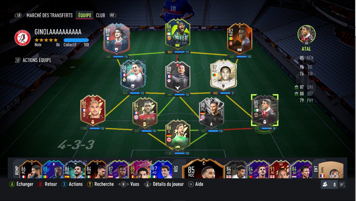 AntoBalusson's tweet photo. @TwinsFifaHD Yo les twins,
Voici ma team full spécial ( Ginola, Eto'o et les sbc invendables )
Je joue en 4-2-3-1 in game avec benzema en 10.
J'ai 380k de coté pour l'améliorer ou pour les futurs events.
Div 1 rivals et rang 2 fut champ.
Continuez vous êtes les bosssssss. https://t.co/XKWQ80cynj