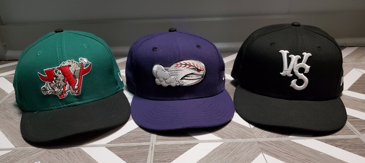 kelabration's tweet photo. Today's #capoftheday (since I forgot yesterday) is 3 from @WSDashBaseball. The Warthogs (1994-2008) I got in 2004 when I bought all the #WhiteSox affiliates, the middle Dash (2009-2019) I received last week, and the current Dash was part of my #SaveMiLB/Covid purchases last year. https://t.co/zPoAlRDeui