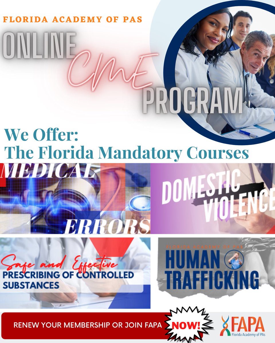 It's a race against the clock for CMEs!
You've only got a few weeks left to meet that 2021 CME deadline, have no fear you can get it done with FAPA. From the Florida Mandatory Courses (FREE for FAPA Members) to webinars.