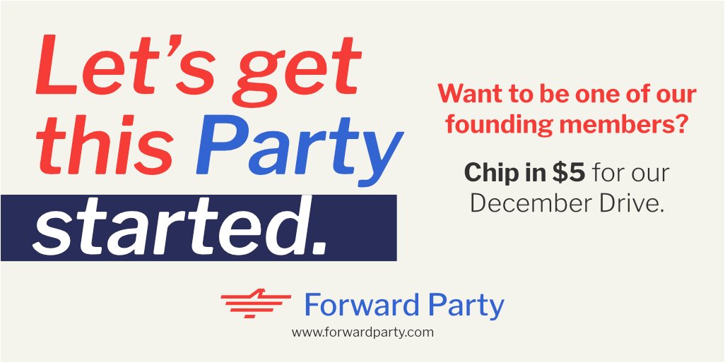 The #ForwardParty needs supporters like you to help lay the groundwork for our state organizations! 💪When we show up to table at an event, we need to look sharp.
$5 will help us do that. 
Can you make that happen today? cm.aristotle.com/d/DecemberDrive
@AndrewYang