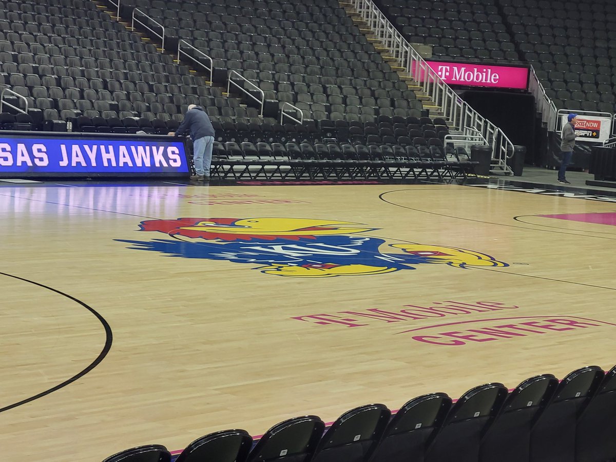 The court is ready to go for <a href="/KUHoops/">Kansas Men’s Basketball</a> tonight at the <a href="/tmobilecenter/">T-Mobile Center</a>.

The Jayhawks take on <a href="/UTEPMBB/">UTEP Men’s Basketball</a> with tip off set for 7:00