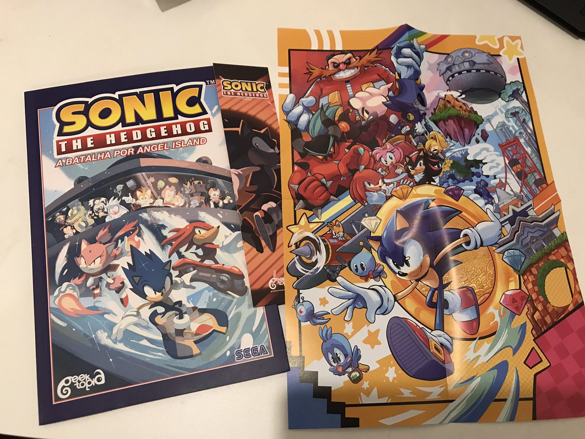 xdragoon's tweet image. Chegou o volume 3 do Sonic publicado pela @geektopiaofc com um pôster lindão feito pelo @aryelsereio