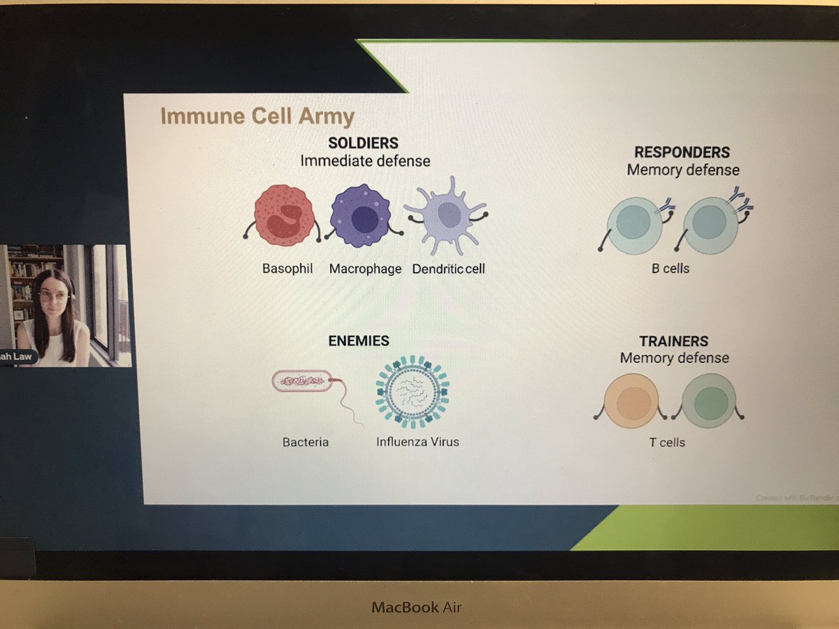 Sarah Dart (@_sdart) on Twitter photo Great lay talk by <a href="/hannahrosielaw/">Hannah Law</a> from <a href="/KirbyInstitute/">Kirby Institute, UNSW</a> focusing on Tfh cells or ‘immune cell trainers’ and their role in the vaccination response, complete with cute imagery created with <a href="/BioRender/">BioRender</a>
<a href="/BDBiosciences/">BD Biosciences</a> #SciComm #ASI2021Online <a href="/ASImmunology/">Australian and New Zealand Society for Immunology</a> Great lay talk by <a href="/hannahrosielaw/">Hannah Law</a> from <a href="/KirbyInstitute/">Kirby Institute, UNSW</a> focusing on Tfh cells or ‘immune cell trainers’ and their role in the vaccination response, complete with cute imagery created with <a href="/BioRender/">BioRender</a>
<a href="/BDBiosciences/">BD Biosciences</a> #SciComm #ASI2021Online <a href="/ASImmunology/">Australian and New Zealand Society for Immunology</a>