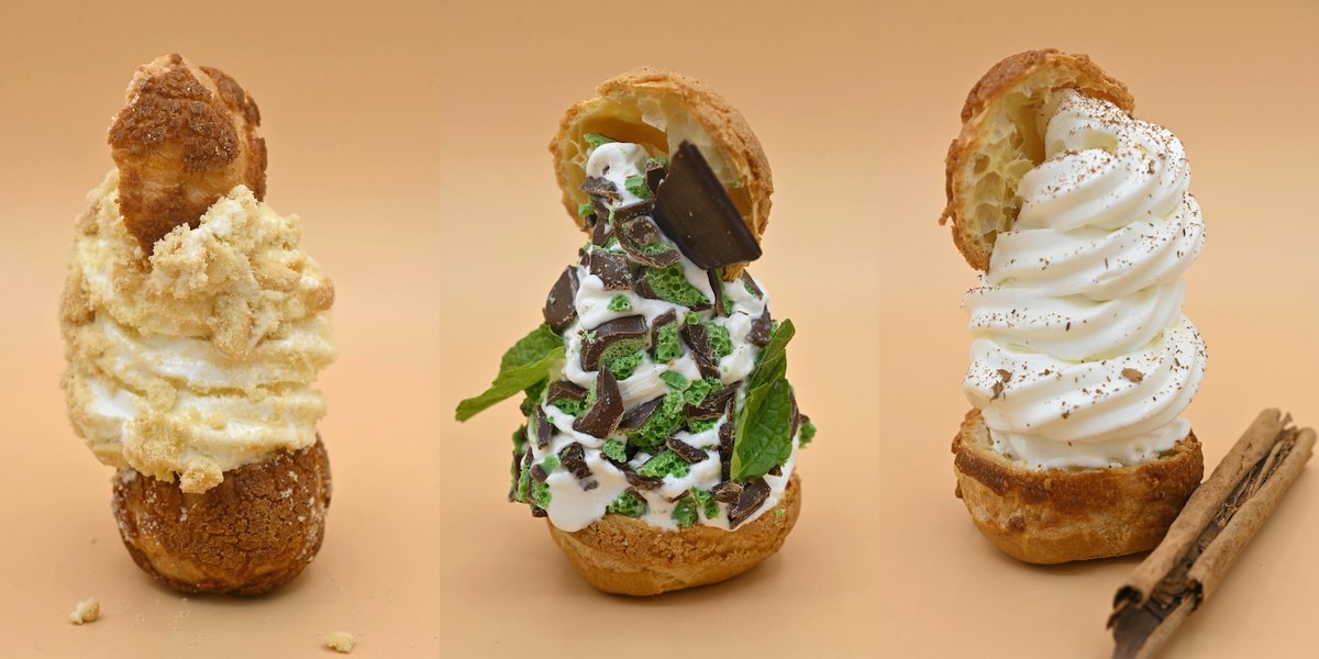 granville_isle's tweet photo. If our new Holiday Pop-Up market in Granville Island's Net Loft isn't enough, we thought we would bring you one more reason to visit #NetLoft #PopinaCantina #creampuff  #christmastreecreampuff #eggnogcreampuff #sugarcookiecreampuff https://t.co/h5YTRr8Cxh
