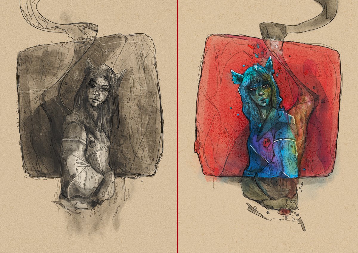 These elementals just appeared. A couple of particles collided and these were the result of such an experiment. Having fun with lines.

They are available on objkt (links on the next tweet)

#digitalart