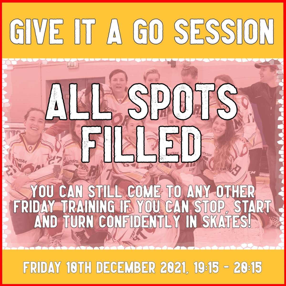 We have been absolutely blown away by the response to our Give it a Go session, thank you so much everyone! It’s with great pleasure that we can now say that all spots for this session are FILLED!