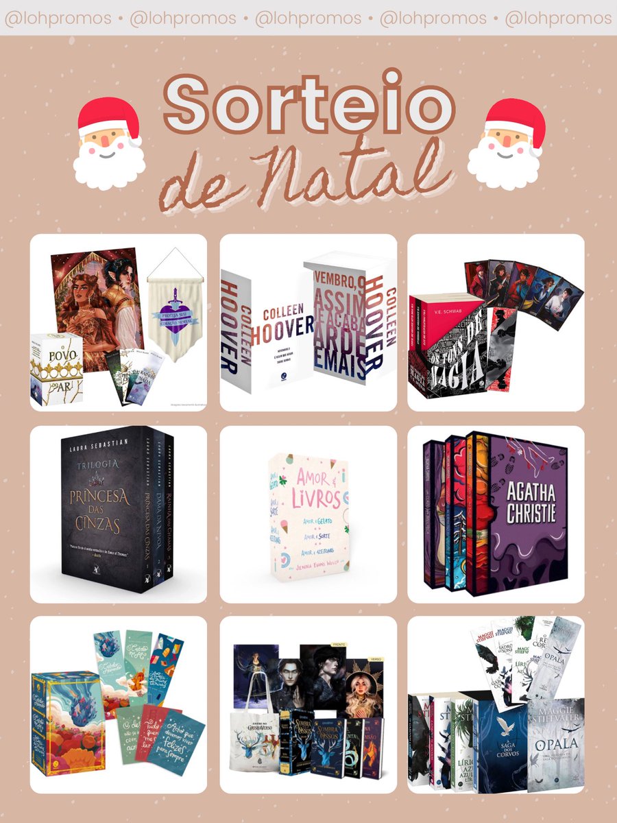 lohpromos's tweet image. 🎄 Sorteio de Natal 🎄

🎅🏻 Prêmio:
✨Um box da seleção da imagem:

➡️ Regras:
• Seguir @lohpromos e @lohreads
• Comentar o box desejado + #SorteioLohpromos
• Dar RT nesse tweet (sem citar)

🚨 Resultado: 23/12!