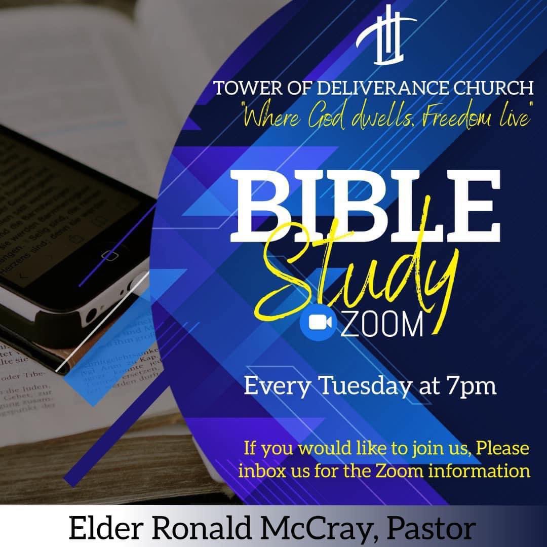 TheTowerofPHX's tweet photo. 🚨🚨 NEW START TIME 🚨🚨

We are so excited for Bible Study tonight! We will be starting at 7pm tonight and going forward. You do not have to be a member to join us on zoom. Just inbox us for the information! #TOD #LifeInTheWord #LITW @PastorRonaldRay https://t.co/JtjXb80JfQ