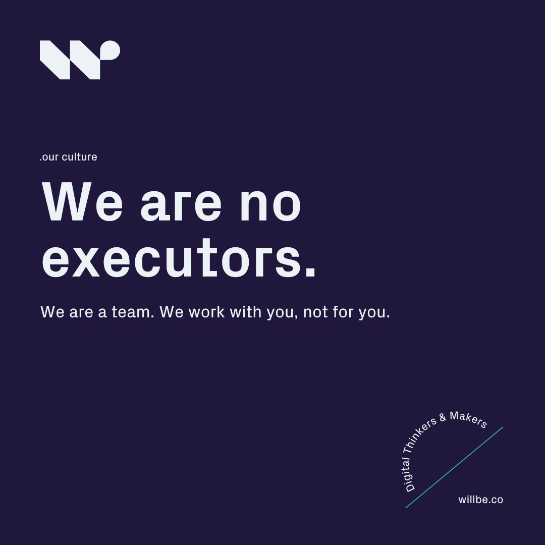 willbe_co's tweet photo. We are a team. We work with you, not for you. #willbecollective #companyculture https://t.co/GQAplWDbMZ