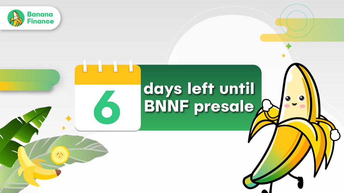 only 6 days left until the presale, we will drop how to buy #bnnf here soon. 

stay tuned!