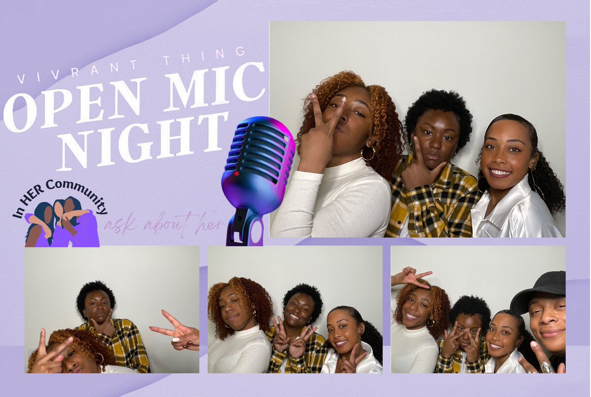 PerfectMomentRT's tweet photo. In our community w/ In Her Community!💜

Get into some highlights from In Her Community’s Open Mic Night.🎙 Their first event was AMAZING! And they have the memories to prove it!🙌🏽

DM us for booking inquiries today! 
#photobooth #ipadphotobooth #revospin #Inhercommunity https://t.co/PSAgRU4MWh
