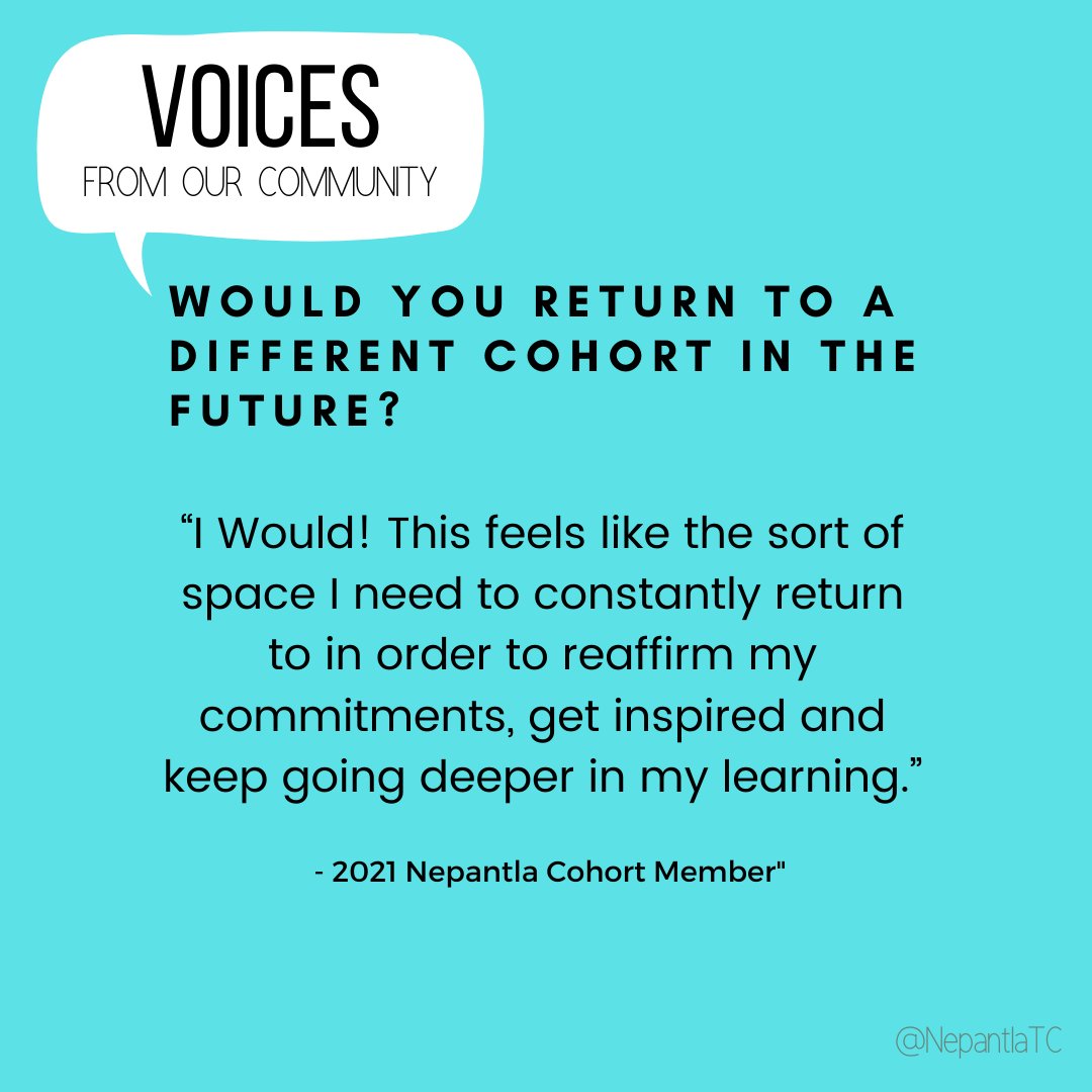 Nepantla Teachers Community (@nepantlatc) on Twitter photo Voices from our Community: Nepantla Cohorts: Would you return to a different cohort in the future? Learn more about our cohorts here: nepantlateachers.org/post/introduci… Voices from our Community: Nepantla Cohorts: Would you return to a different cohort in the future? Learn more about our cohorts here: nepantlateachers.org/post/introduci…
