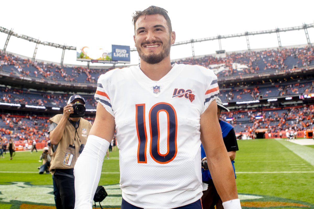 NFLonCBS's tweet photo. Bears record since 2017

when Mitch Trubisky starts: 29-21 (.580)

when anybody else starts: 8-18 (.308) https://t.co/MFs1RG64Es