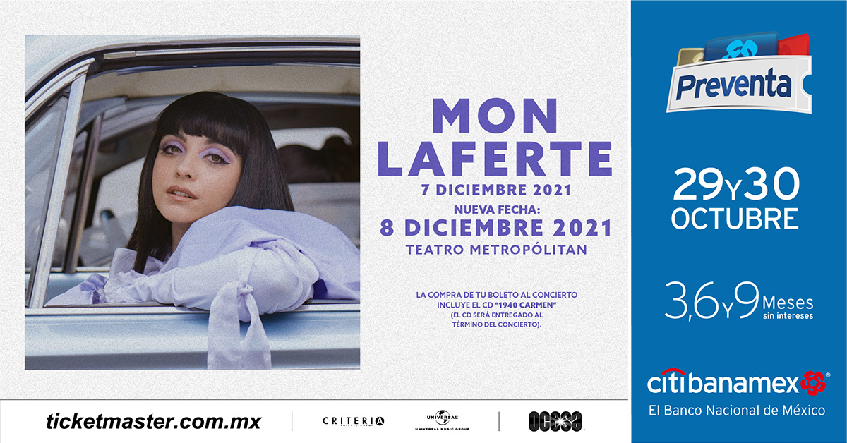 ExpansionRadial's tweet photo. Hoy es el primer concierto de @monlaferte en la #cdmx,  viene presentando su nuevo disco #1940Carmen, checa toda la información en la nota 👉https://t.co/2p1hyKGxO8
7, 8 y 9 de diciembre 2021
Teatro Metropolitan 
Boletos por Ticketmaster 
#ExpandeTusSentidos @ocesa_total https://t.co/XeVniNtyVK