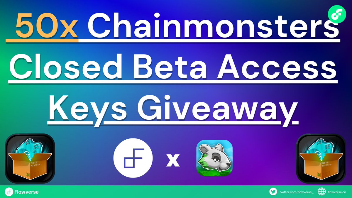 ⛓️👾 HUGE CHAINMONSTERS GIVEAWAY

We are so excited the <a href="/ChainMonsters/">Chainmonsters</a> CLOSED BETA IS NOW LIVE 

In celebration, we are hosting a GIVEAWAY of keys that can be used to gain access... 

Follow the steps here ⬇️
gleam.io/4sYg3/chainmon…

<a href="/flow_blockchain/">Flow.com</a> #onFlow