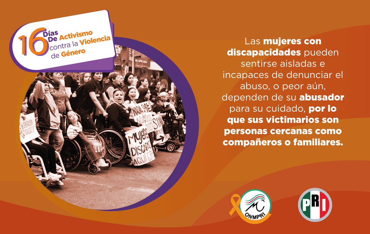 OnmpriNacional's tweet photo. ¿Sabías que?

Las mujeres con discapacidades son más propensas a sufrir violencia doméstica, abuso emocional y abuso sexual que las mujeres sin discapacidades.

#25N
#ViolenciaDeGénero
#NiUnaMás
#NiUnaMenos https://t.co/7p6hXoAYvv
