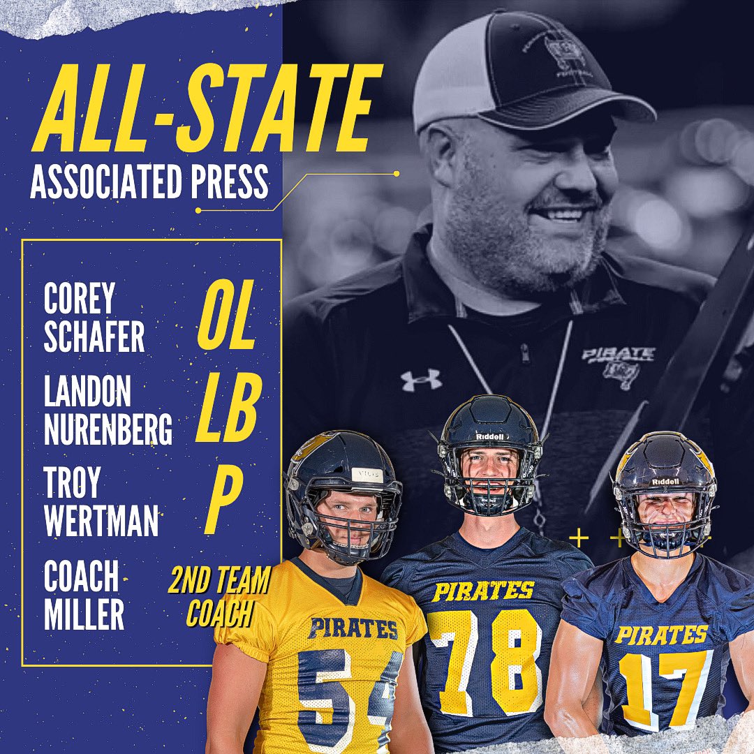 PWGRIDIRON's tweet photo. Congrats to our AP All-State selections. Some great leaders that stood out the most amongst an elite TEAM this season. 

First Team: SR Corey Schafer, SR Landon Nurenberg, and JR Troy Wertman. 

https://t.co/qWPyjuj9Uc

#Team61 #StateChamps #RingSZN https://t.co/2p5eHBrdgF