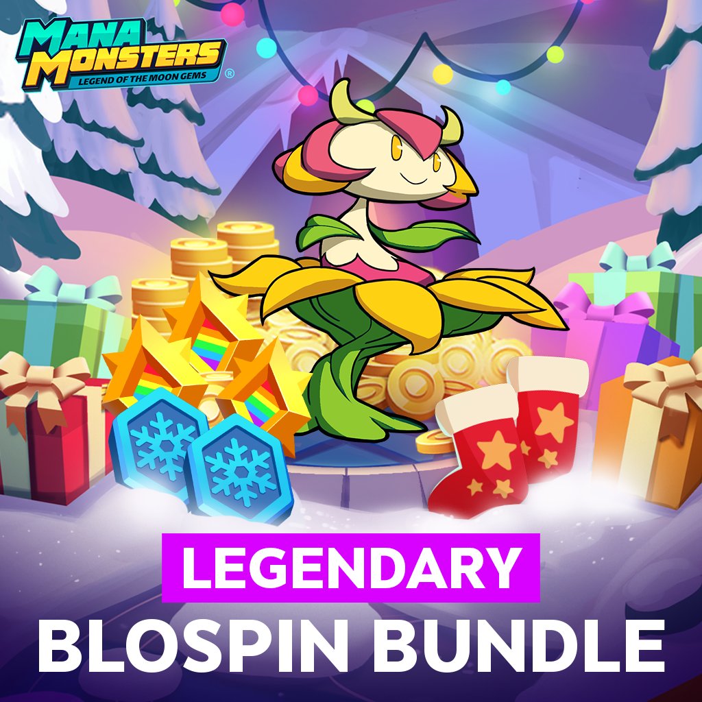 Mana Monsters is feeling a bit Christmasy 🎄 

Treat yourself to the Legendary Blospin Bundle! Available for a limited time only!  🥳

#mobilegames #gamedev #games #monsters