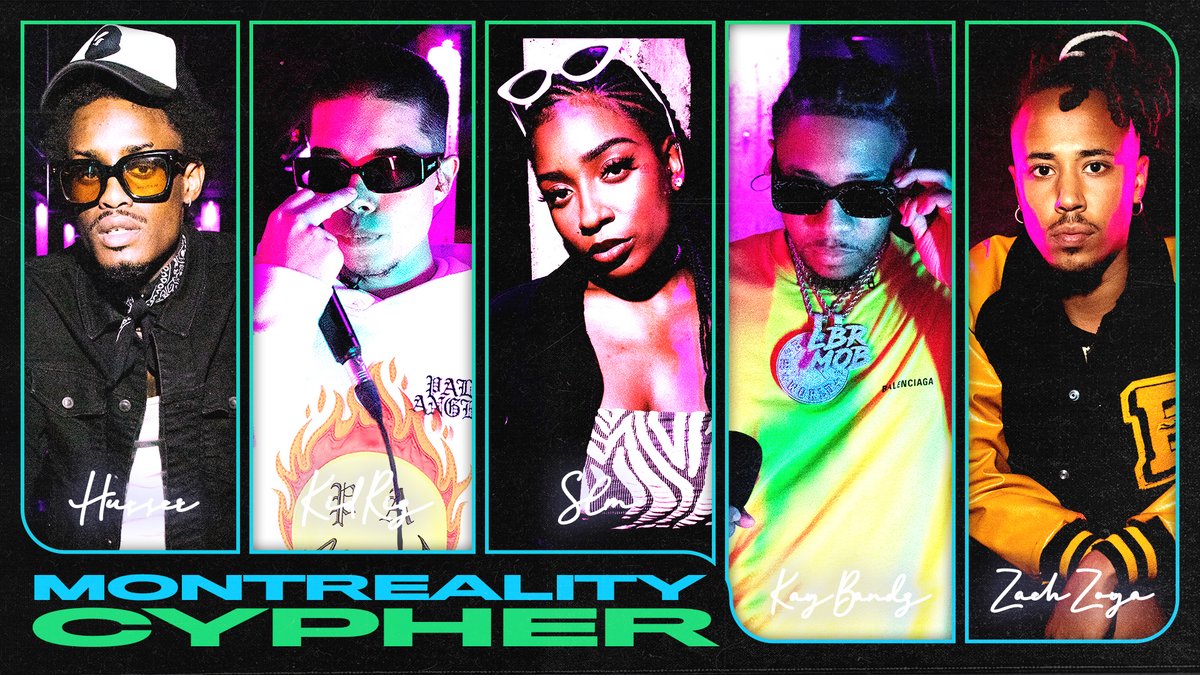 montreality's tweet photo. Kay Bandz, Nate Husser, Zach Zoya, SLM, Kid Riz | CYPHER
https://t.co/OT854cV77b https://t.co/3pt4cjy1lC