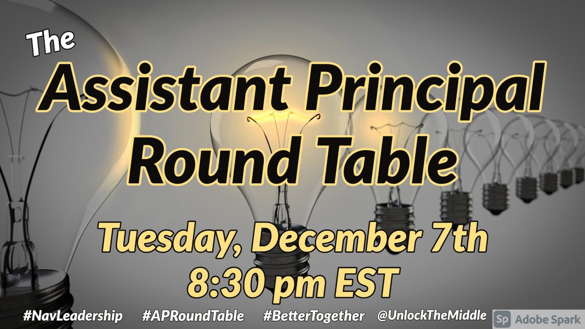 AJBianco's tweet photo. The @unlockthemiddle #APRoundTable will be LIVE tonight at 8:30pm EST. Join @AJBianco, @APMikeLavelle, @ryancscott1981 and guests @MrJaramillo5 and @MjLataille as we discuss how we build relationships with Students and Staff!
Hope to see you there!
https://t.co/3A28tlcLx5 https://t.co/uHR9GVy9JN