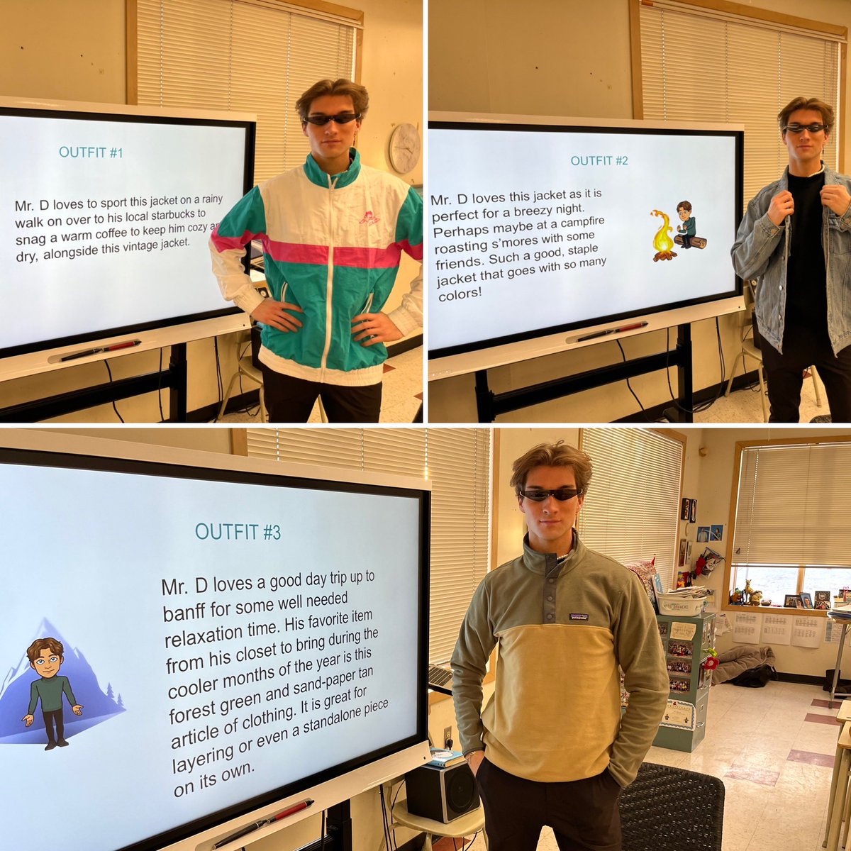 mr_polsky's tweet photo. We had a legit fashion show today from our very own Mr.D - we’re talking catwalk, runway music and announcer. The full meal deal. All to emphasize how different fabrics have different qualities. We (he) did #Zoolander proud. #MysteryFashionShow #BlueSteel

#WeAreCBE #FCSinspired https://t.co/f020uhHbo1