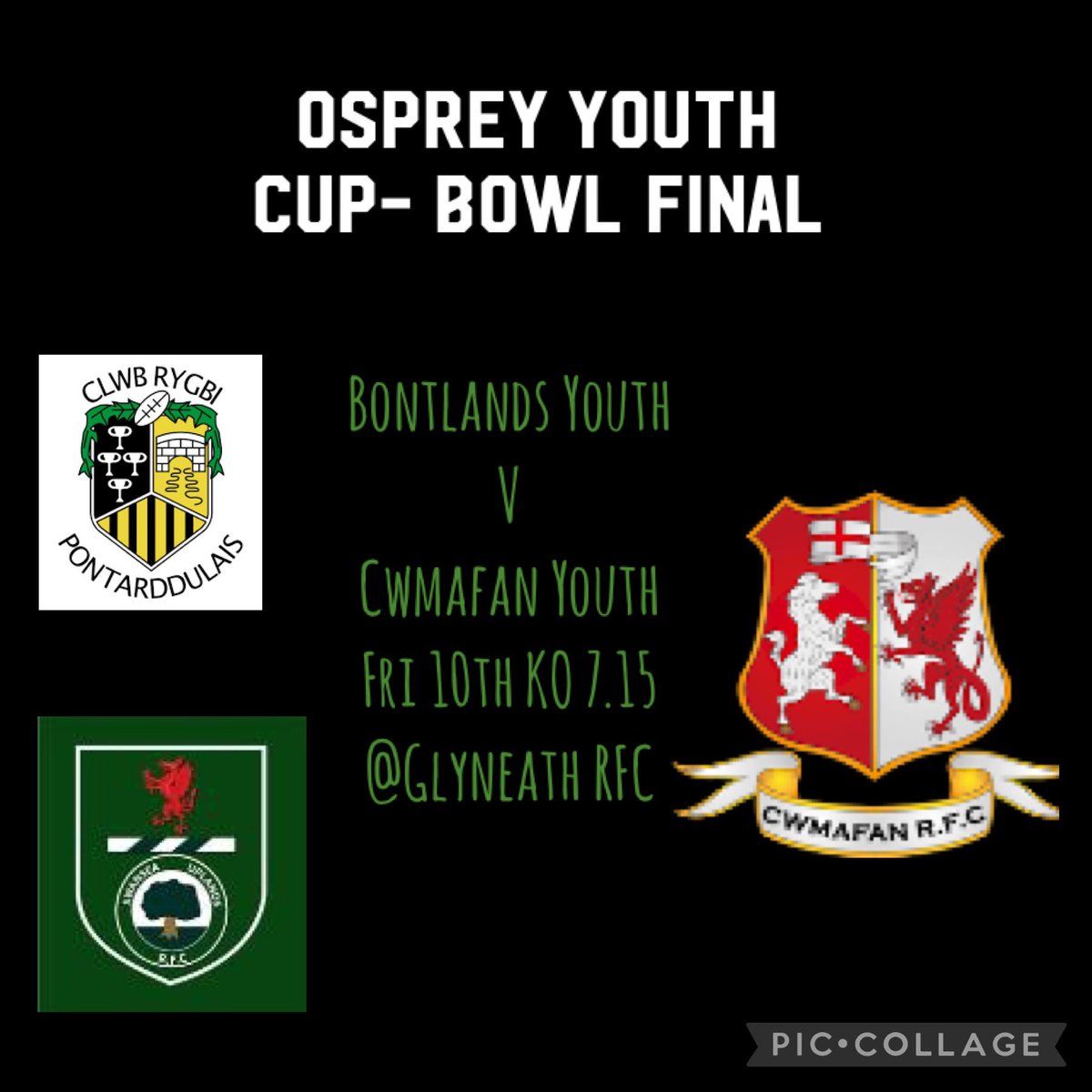 Friday night is finals night Osprey Youth Cup- Bowl Final 2021 <a href="/UplandsYouth/">Uplands Youth</a> <a href="/bontrfc/">pontarddulaisrfc⚫🟡⚫🟡</a> <a href="/BontYouth/">Bont Youth</a> <a href="/glynrfc/">Glynneath RFC</a> <a href="/ospreyscup/">ospreyscup</a> <a href="/CommunityOsprey/">Ospreys in the Community</a> <a href="/AllWalesSport/">All Wales Sport</a> <a href="/camllew/">Cam Lewis</a> <a href="/CwmafanRugby/">Cwmafan R.F.C</a>