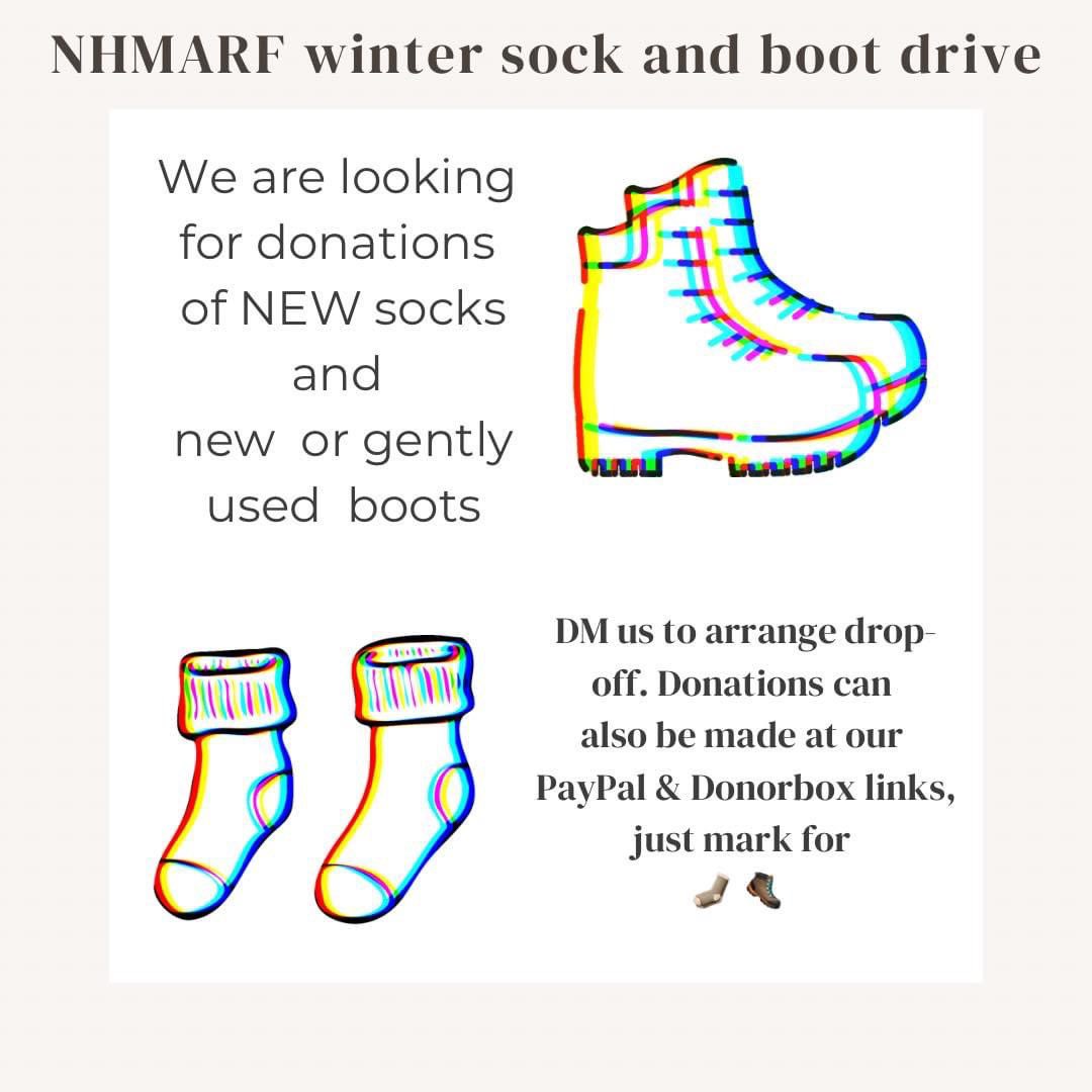 We are looking for donations of new socks and new or gently used boots to help our neighbors stay warm this winter!  DM to arrange drop off ❄️🥾