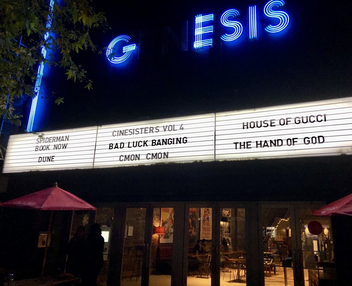 kmcheeseman's tweet photo. Our name in lights! What a great set of short films. #cinesisters #femaledirectors #Genesiscinema #Lotus_Hannon #Georgieinmotion #stormskater #guen.murroni #kmcheeseman #FayeJackson https://t.co/vpH3CeYKK9