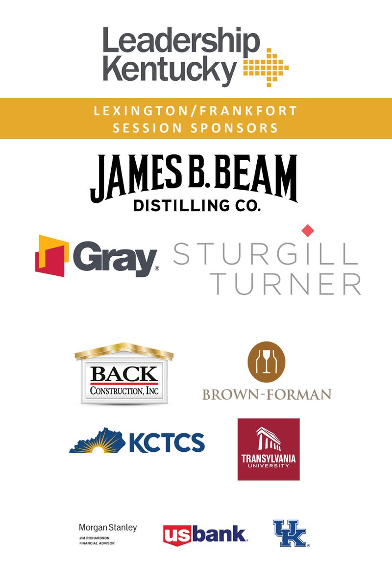 LeadershipKY's tweet photo. Lexington and Frankfort are hosting @LeadershipKY this week. Thank you to these session sponsors for their support! #LKY2021 https://t.co/Aqna0g3UG1