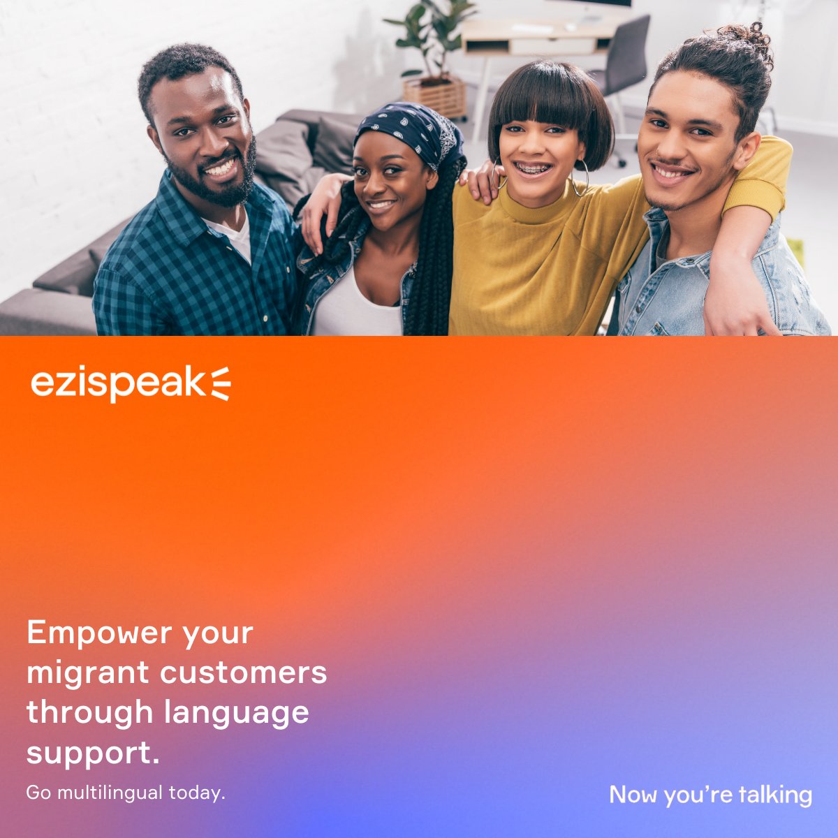 ezispeak's tweet photo. When you give your migrant customers the language support they deserve, they feel acknowledged and valued. In turn, that creates more loyal customers. Make the change and talk to @ezispeak to go multilingual today. #interpreting #translation #language #multilingual https://t.co/xa7odf85k9