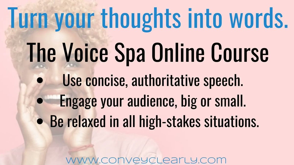 Need help turning your thoughts into words?

We have the step by step plan for you. Let us guide you with our online video course.

conveyclearly.com/course_cf_page…

#onlinelearning #voice #communicate #training #thoughtsintowords