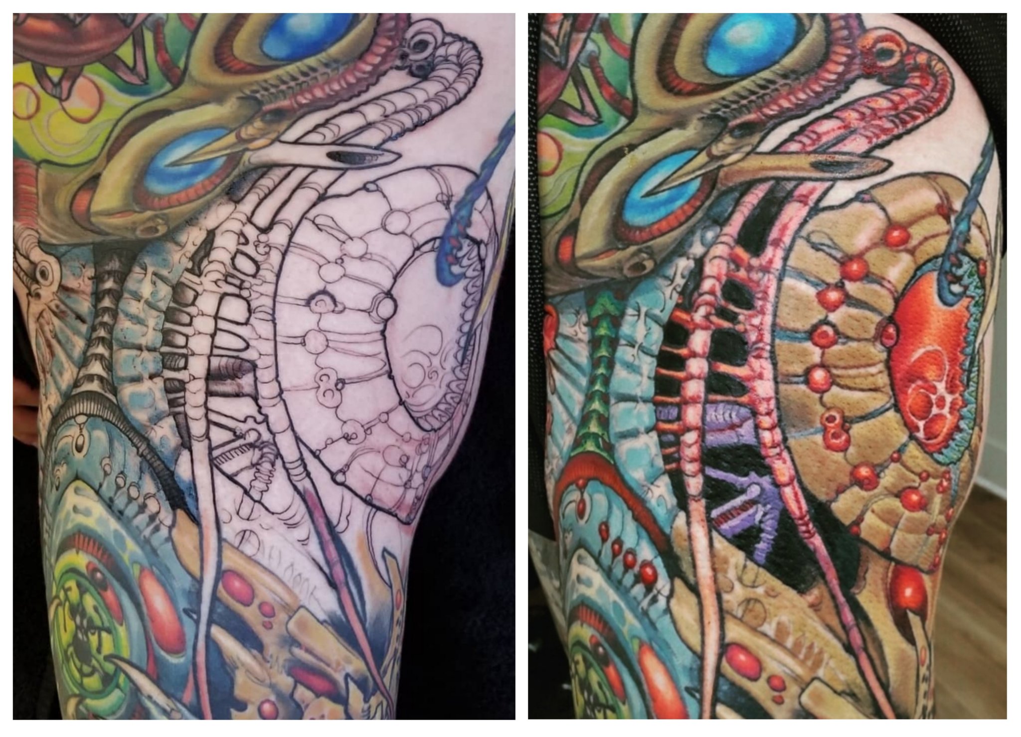 Biomech Biomech Colored Tattoos