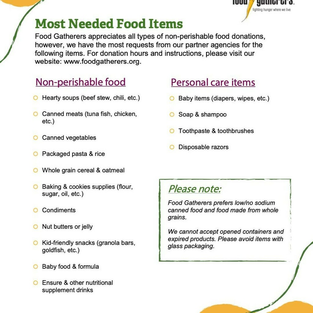 hurondds's tweet photo. Here are the most needed food Items for our Food Gatheres Drive! You can drop off at our office or donate here:  https://t.co/3wRjNyDawS
We will match donations up to $2k! Thanks to all who have donated already! https://t.co/9jZo3Rrvdh https://t.co/M7boftv3zQ