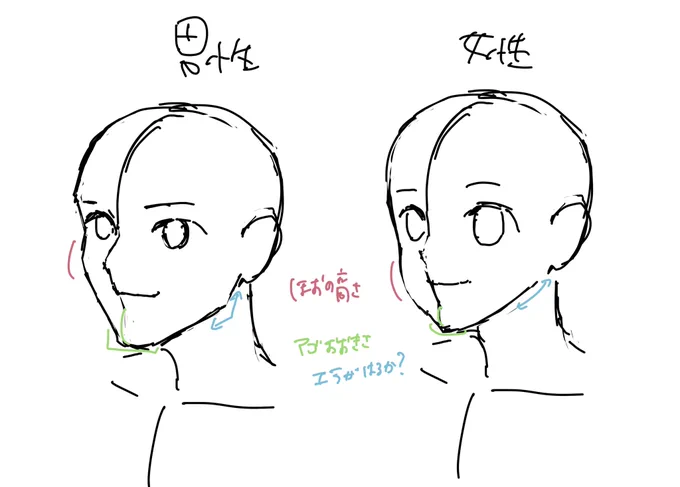 男女描き分けメモ! 