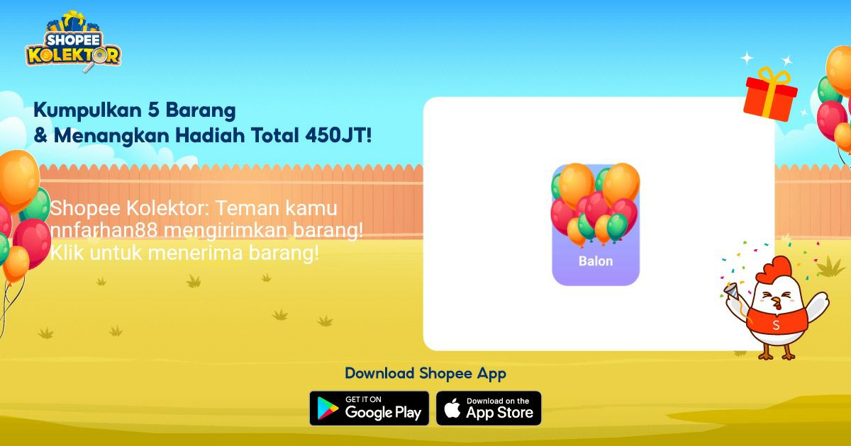 Shopee Kolektor: Teman kamu nnfarhan88 mengirimkan barang! Klik untuk menerima barang! shp.ee/tq4562tac27