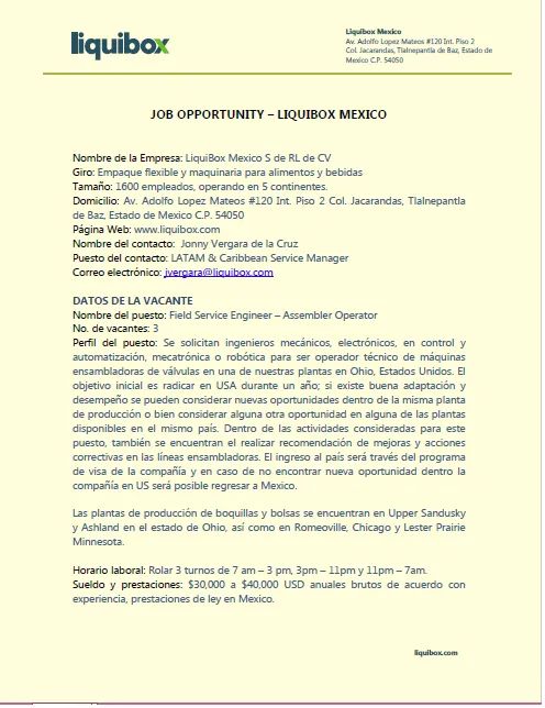 🔴OFERTA DE EMPLEO
Información via: Bolsa de trabajo <a href="/ESIMEZ_OFICIAL/">ESIME UNIDAD ZACATENCO</a>