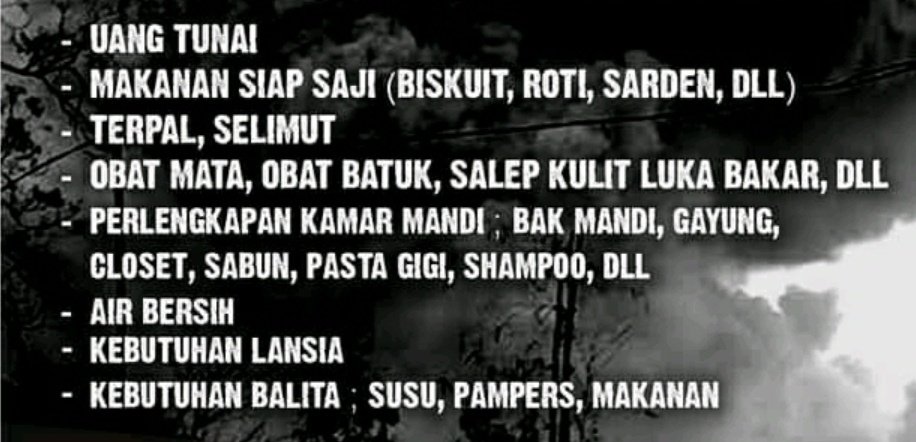 Update kebutuhan pengungsi hari ini, 8 Desember 2021.