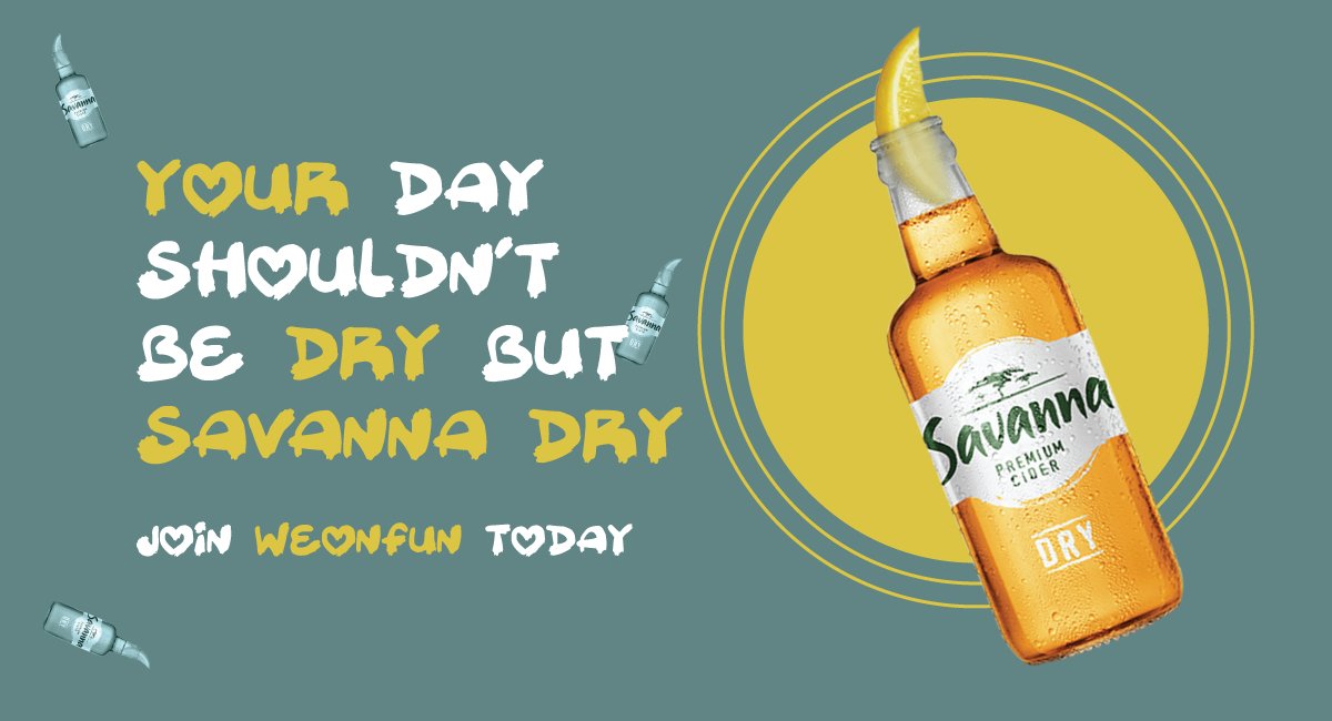 ThabangMokwetla's tweet photo. Having a dry week? By Contributing R 20 you and your friends can get a 6 pack of Savanna Dry on #Weonfun. Check pinned tweet on @Weonlabs Please RT😌
Tag friends and Register - https://t.co/YJFZ7n6zaz
#Weonfun #YMornings #PodcastAndChill #ICanWithAbsa MacG https://t.co/6Q6vxEgAAR