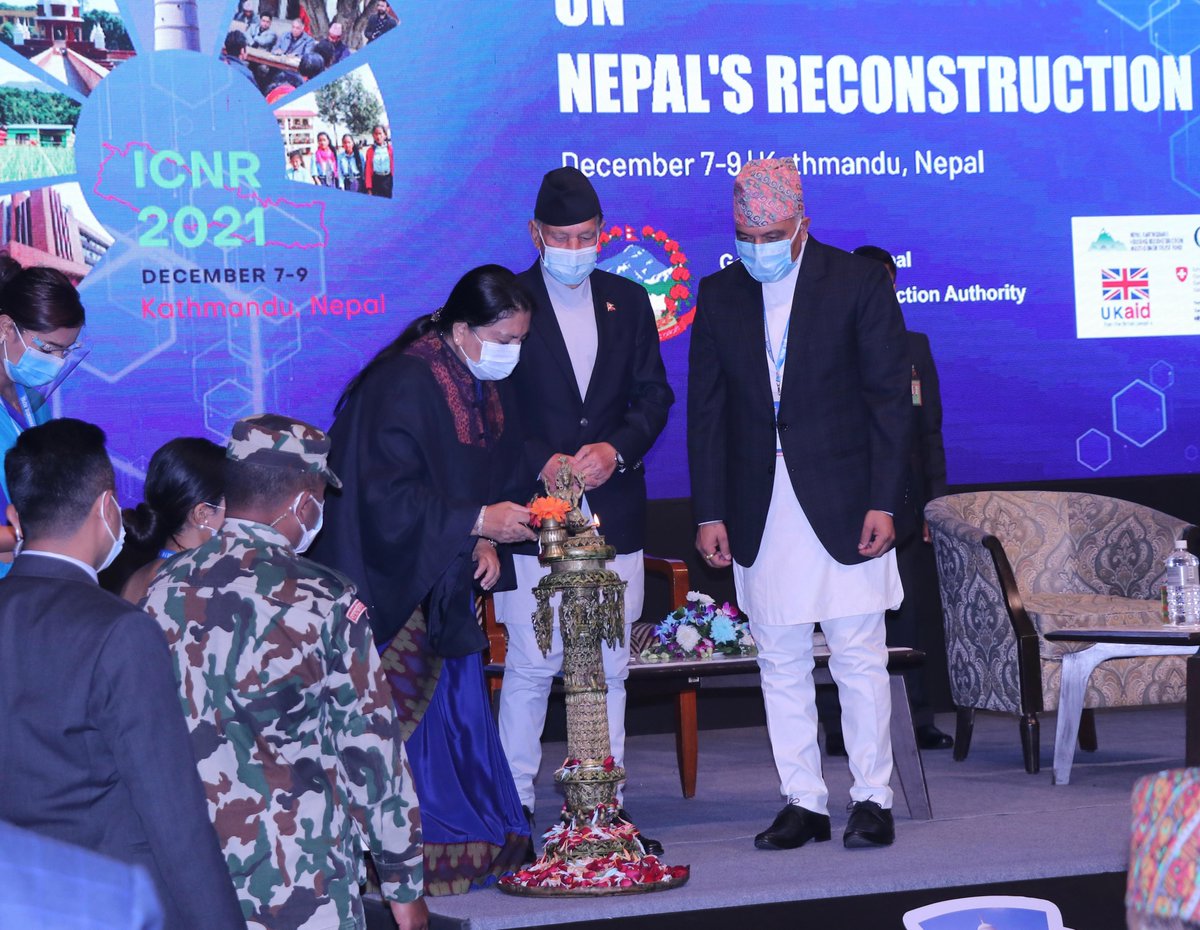 Rt. Hon. President Bidya Devi Bhandari has inaugurated the International Conference on Nepal's Reconstruction 2021 in an august opening ceremony. #ICNR2021
