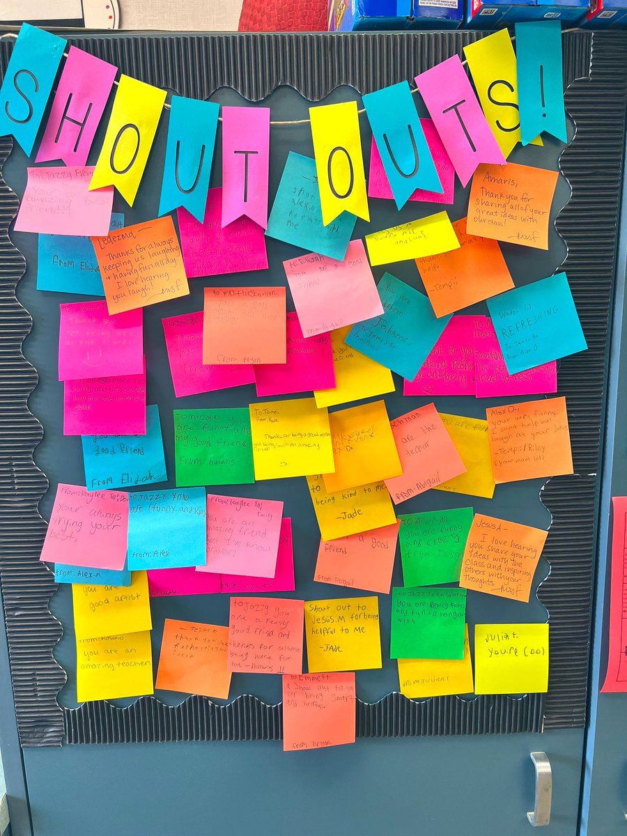 Something that brings me HOPE-student affirmations. What they notice in each other is beautiful, and their reactions when they read them- priceless.
Thank you for helping me. 
Thank you for being kind to me. 
You’re a good friend. #bsdgratitude #ogtheplacetobe @ChastityLollis