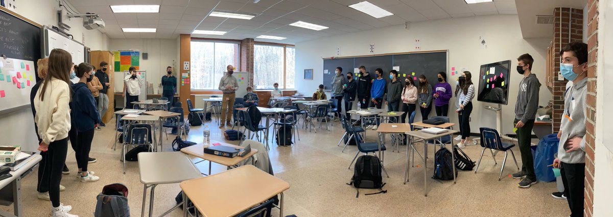 Greeley_Math's tweet photo. These Algebra 2 and Trig students are taking a moment to #reify some function transformation ideas. #WeAreChappaqua #iteachmath #thinkingclassroom https://t.co/y5ObfveDOf