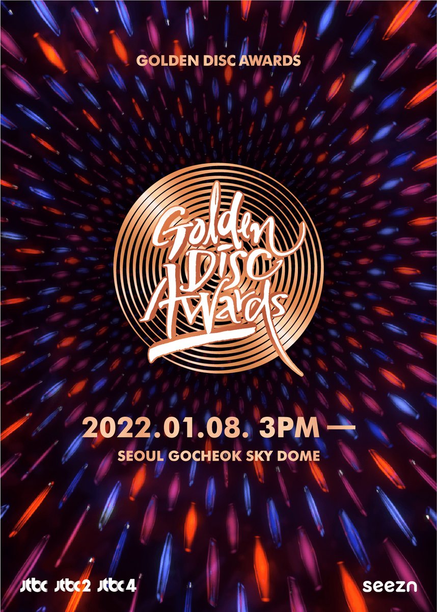 _GoldenDisc's tweet photo. The 36th Golden Disc Awards will be taking place on January 8, 2022 at the Gocheok Sky Dome in Seoul.🏆✨

Click the link in our bio to view the full list of 36th #goldendiscawards nominees! 

📺Live on #JTBC #JTBC2 #JTBC4 
ㅤ
#골든디스크어워즈 #골든디스크 #goldendisc #gda https://t.co/Q4aOagtkTF