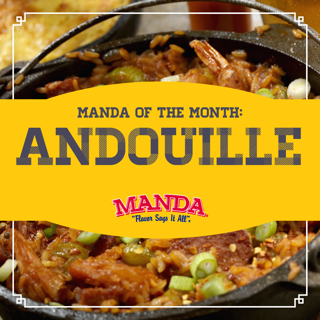 MandaFineMeats's tweet photo. Andouille sausage: The Manda of the Month! Seasoned and spiced to perfection, our smoked Andouille sausage is Manda-tory for great gumbos, super soups, hearty stews and so much more! https://t.co/G9n9eOdBqu