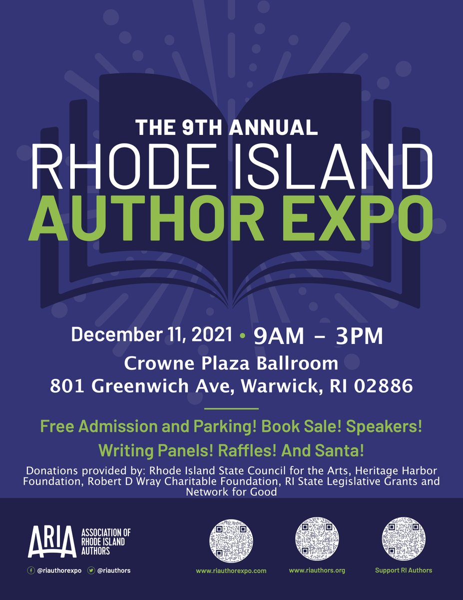 RIAuthors's tweet photo. #savethedate 12-11-21 @CrownePlazaRI is hosting #riauthorexpo2021 9am-3pm RSVP at https://t.co/DKvsZmPPj8 100+ #indieauthors, #writingpanels, speakers, raffles, free parking&admission #BookTwitter #WritingCommunity #writingtips #riauthors #RhodeIsland #booksale #AuthorsOfTwitter https://t.co/bf0T2DUkML