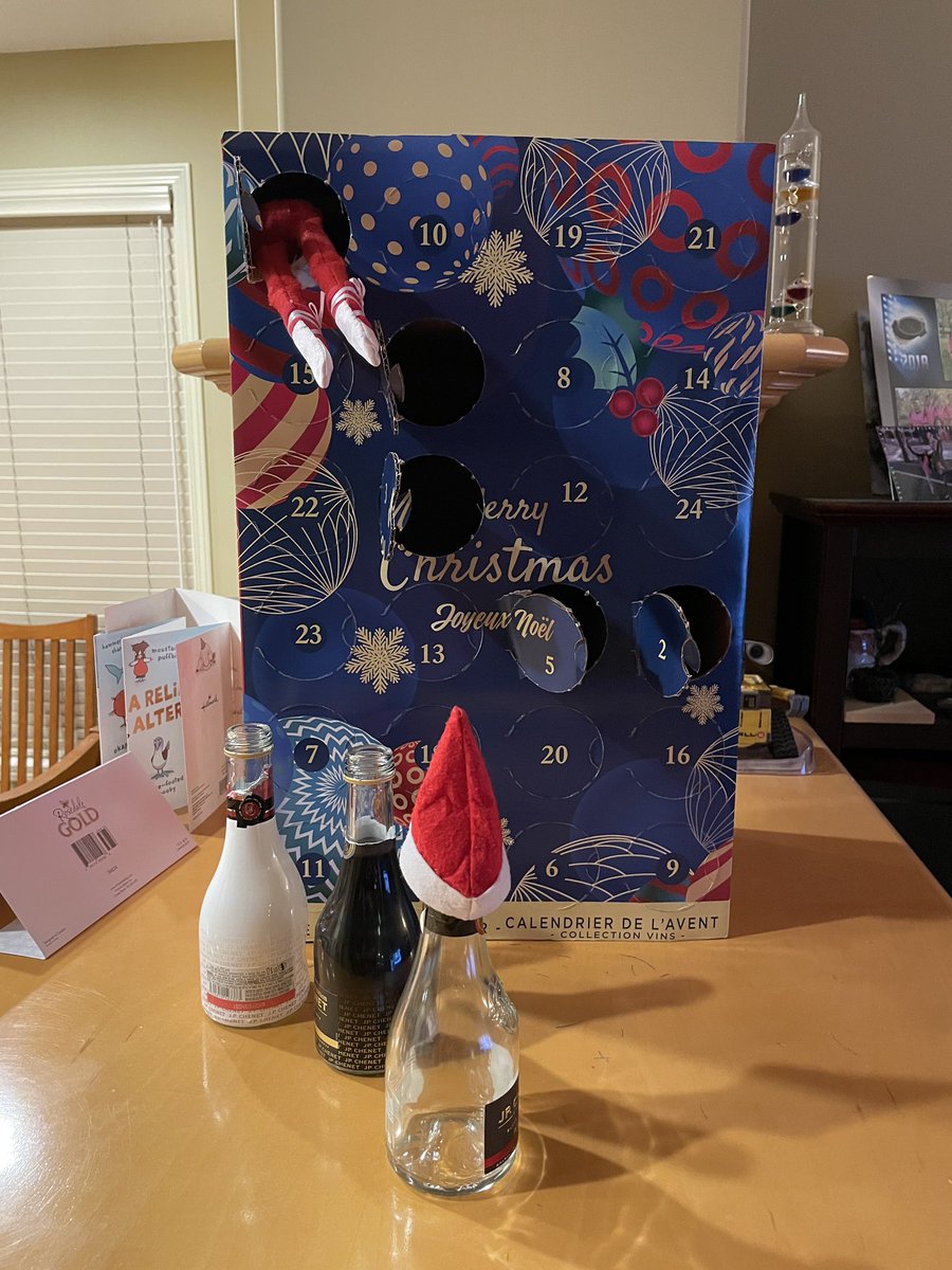 My elf on the shelf has had a rough December she is into the sauce…