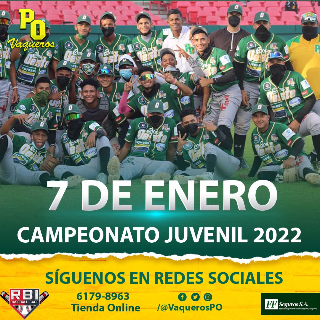 VaquerosPO's tweet photo. ¡ESTAMOS A UN MES! 💚💛📣📣

¡VIERNES 7 DE ENERO! Inicio del Campeonato Nacional Juvenil 2022! 

En 30 días volvemos a ver a Los Vaqueros 💚💛

Detalles de la noticia aquí ➡️ https://t.co/hBSyggW0Dy 

#VamosVaqueros

#rbibaseballcage #FFSegurosSA https://t.co/rsurnccKXC