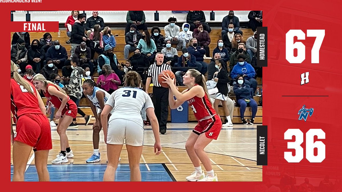 GoHHSathletics's tweet photo. HHS Girls Basketball secures a @northshoreconf road win 67-36 over Nicolet. Go Highlanders! https://t.co/HfesGn9CG3