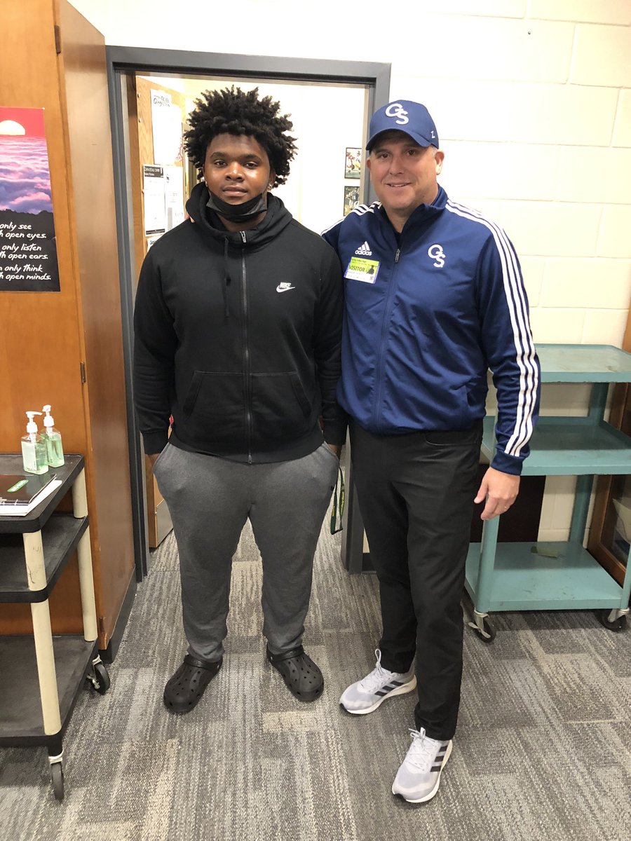 CoachRobinBacon's tweet photo. It was great to have Georgia Southern University Head Coach Clay Helton Recruiting are players here at Spring Valley high school. #SLR @GSCoachHelton @GSAthletics_FB @TheValley_FB @SV_Athletics https://t.co/B1agw3xJPR