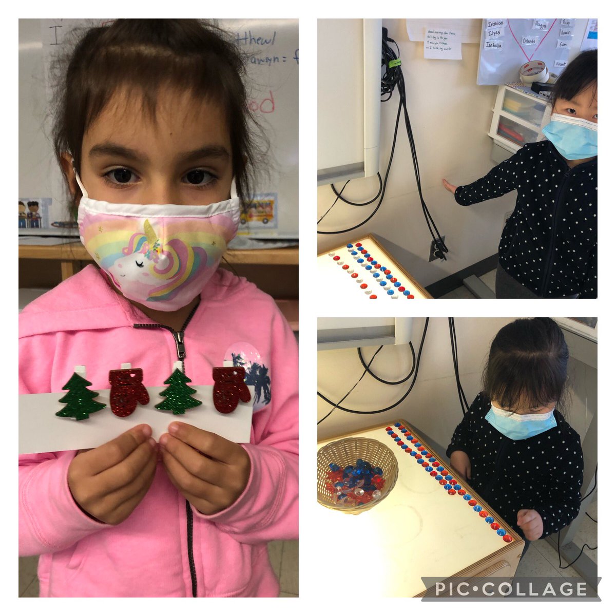 grefrench's tweet photo. Can you name my Christmas pattern?!? 🎄💎♦️🎄 @StGregoryOCSB #ocsbKinderMath https://t.co/MCO2RdhRjW